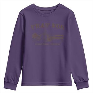Pray for Grand Blanc Michigan Youth Sweatshirt Vintage Church Faith Support TS02 Purple Print Your Wear