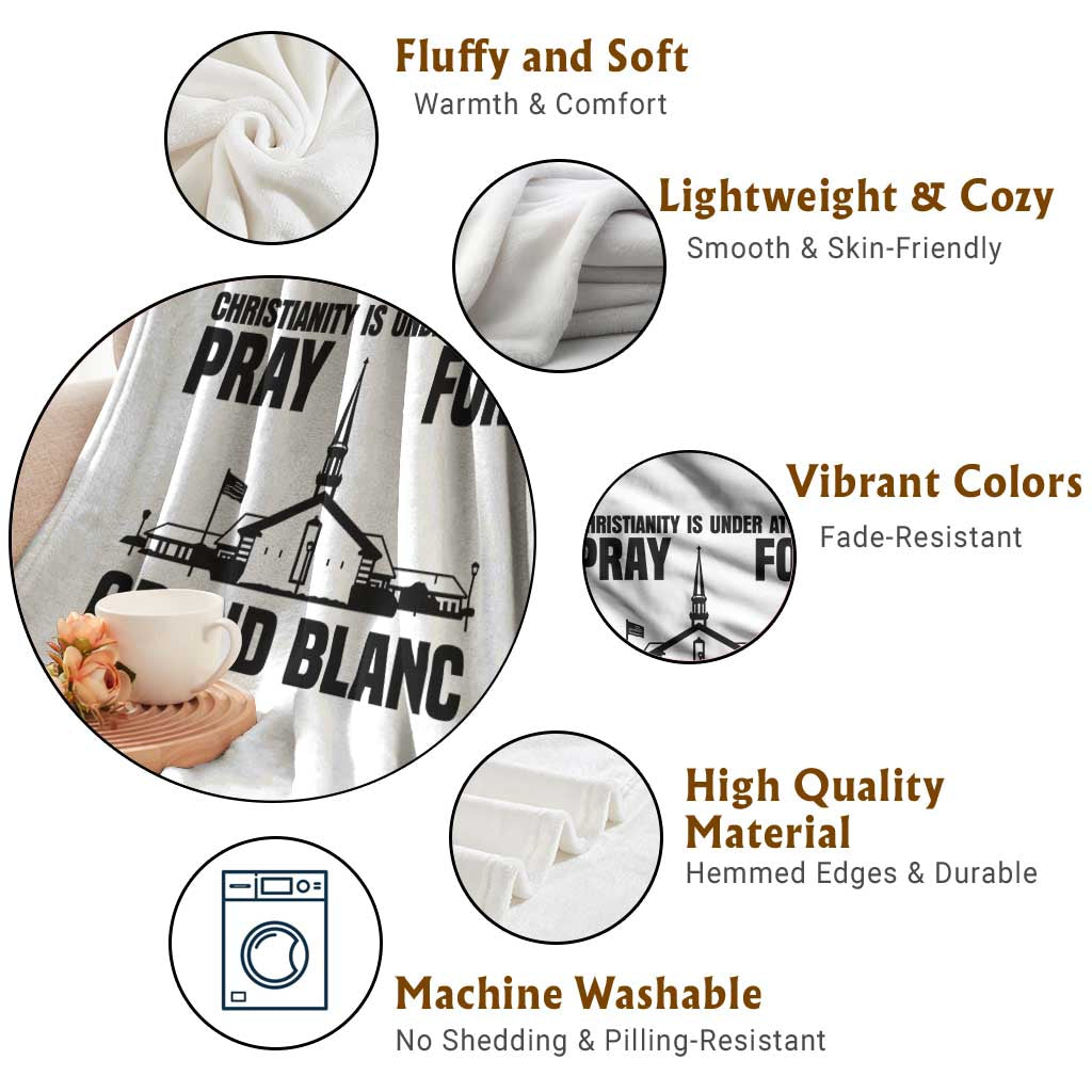 Christianity Is Under Attack Throw Blanket Pray for Grand Blanc Church Michigan Faith Support TS02 Print Your Wear