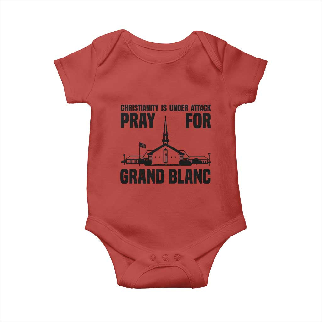 Christianity Is Under Attack Baby Onesie Pray for Grand Blanc Church Michigan Faith Support TS02 Red Print Your Wear