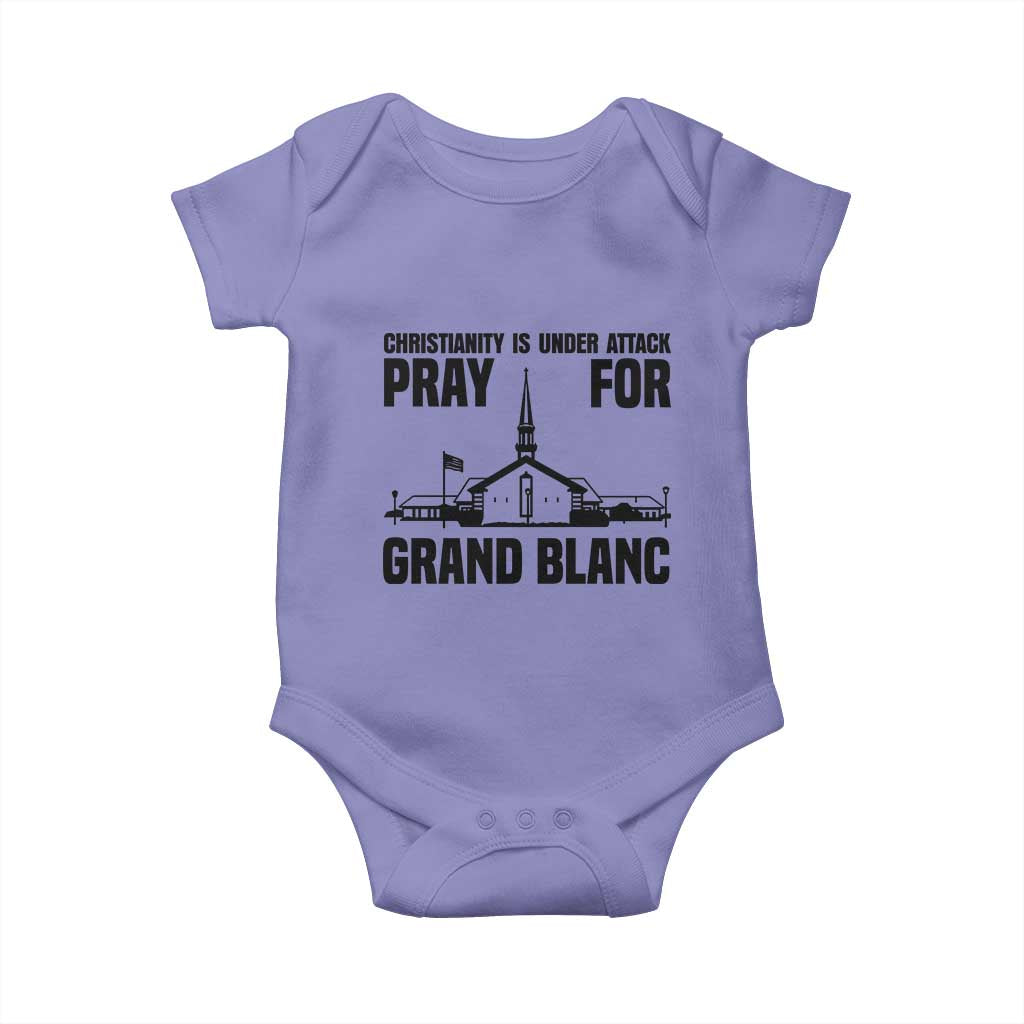 Christianity Is Under Attack Baby Onesie Pray for Grand Blanc Church Michigan Faith Support TS02 Violet Print Your Wear