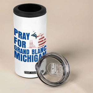 Pray for Grand Blanc Michigan 4 in 1 Can Cooler Tumbler American Flag Christian Support TS02 Print Your Wear