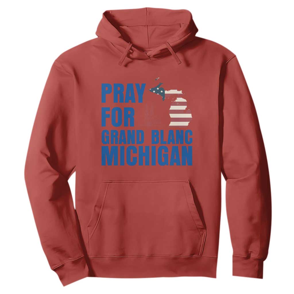 Pray for Grand Blanc Michigan Hoodie American Flag Christian Support TS02 Red Print Your Wear