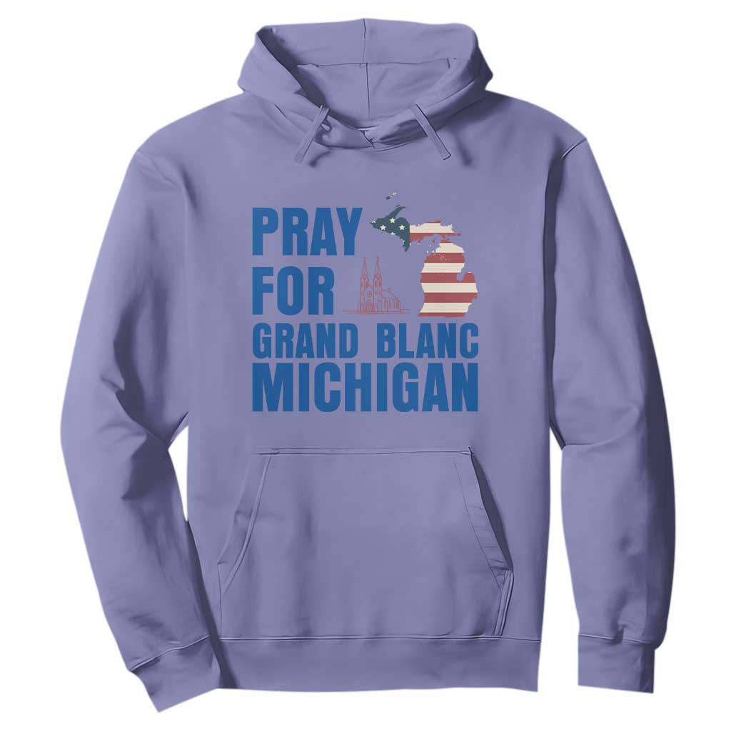 Pray for Grand Blanc Michigan Hoodie American Flag Christian Support TS02 Violet Print Your Wear