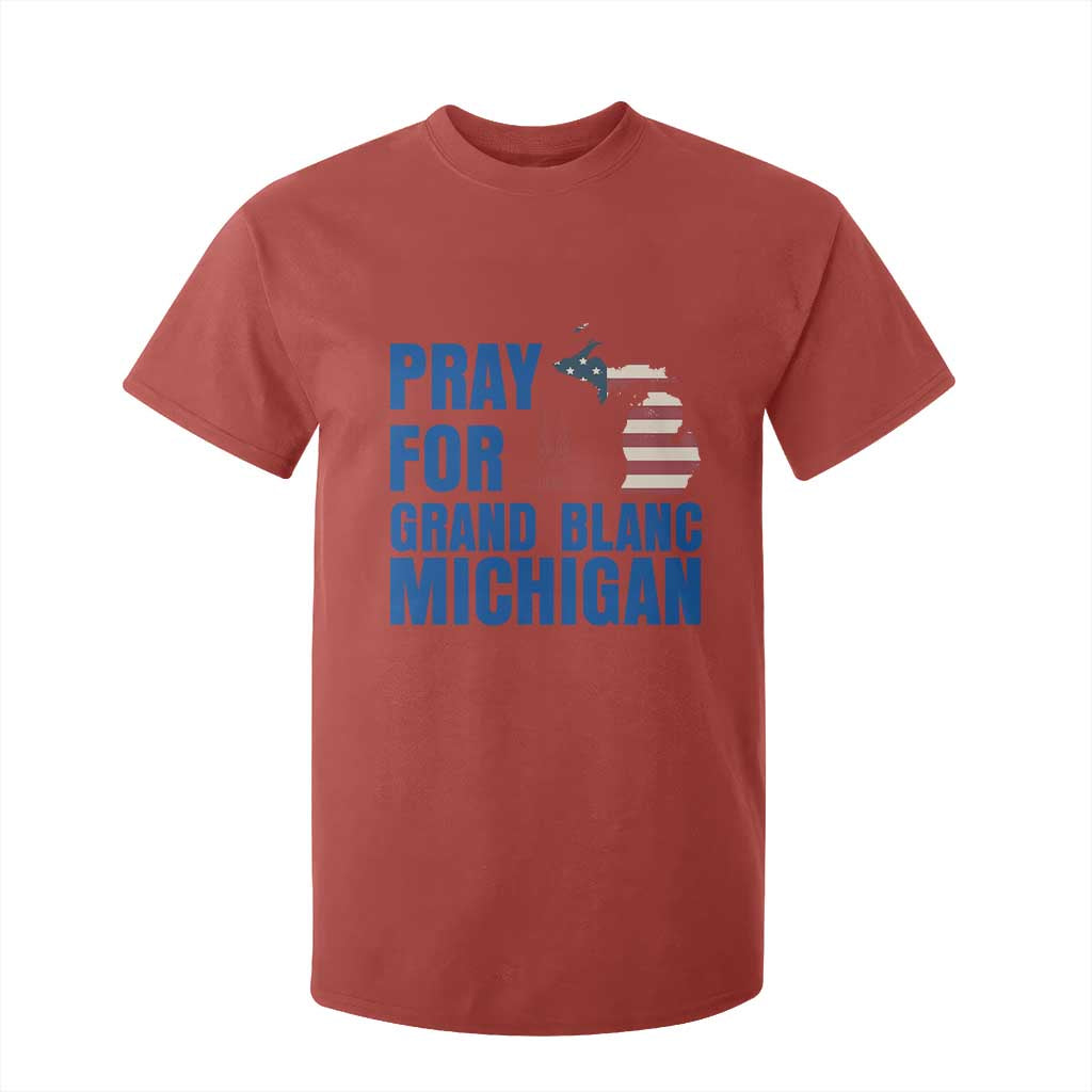 Pray for Grand Blanc Michigan T Shirt For Kid American Flag Christian Support TS02 Red Print Your Wear