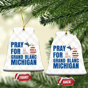 Pray for Grand Blanc Michigan Ceramic Ornament American Flag Christian Support TS02 Print Your Wear