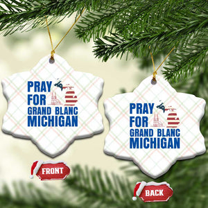 Pray for Grand Blanc Michigan Ceramic Ornament American Flag Christian Support TS02 Print Your Wear