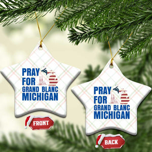 Pray for Grand Blanc Michigan Ceramic Ornament American Flag Christian Support TS02 Print Your Wear