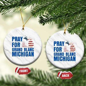 Pray for Grand Blanc Michigan Ceramic Ornament American Flag Christian Support TS02 1pc White Marble Print Your Wear