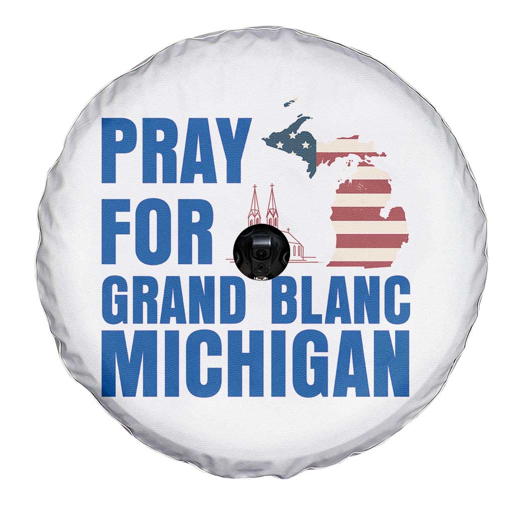 Pray for Grand Blanc Michigan Spare Tire Cover American Flag Christian Support TS02 Print Your Wear
