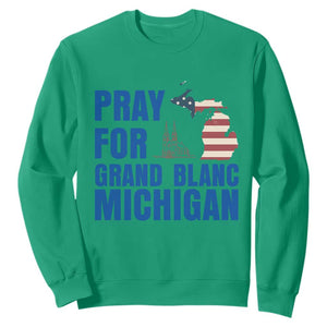 Pray for Grand Blanc Michigan Sweatshirt American Flag Christian Support TS02 Irish Green Print Your Wear