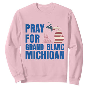Pray for Grand Blanc Michigan Sweatshirt American Flag Christian Support TS02 Light Pink Print Your Wear