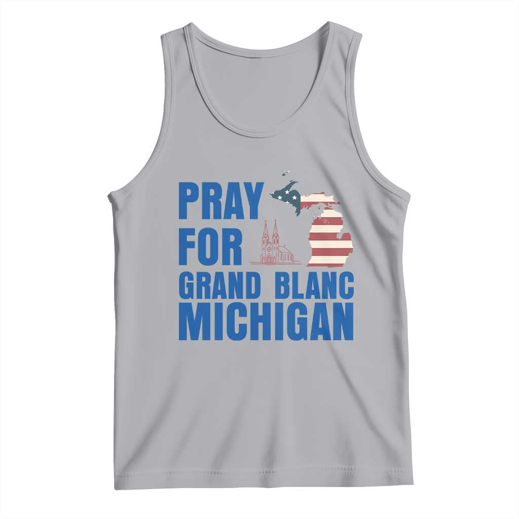 Pray for Grand Blanc Michigan Tank Top American Flag Christian Support TS02 Athletic Heather Print Your Wear