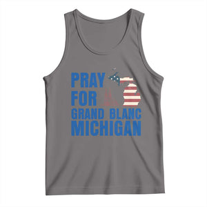 Pray for Grand Blanc Michigan Tank Top American Flag Christian Support TS02 Deep Heather Print Your Wear