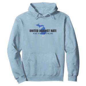 Peace for Grand Blanc Michigan Hoodie United Against Hate TS02 Light Blue Print Your Wear