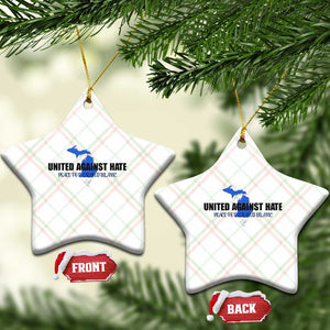 Peace for Grand Blanc Michigan Ceramic Ornament United Against Hate TS02 Print Your Wear