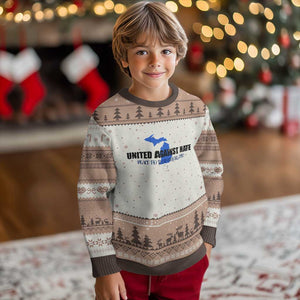 Peace for Grand Blanc Michigan Ugly Christmas Sweater United Against Hate TS02 Mocha Mousse Print Your Wear