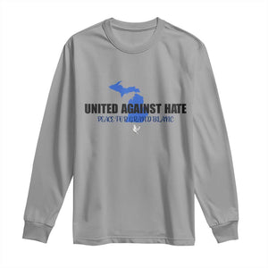 Peace for Grand Blanc Michigan Long Sleeve Shirt United Against Hate TS02 Sport Gray Print Your Wear