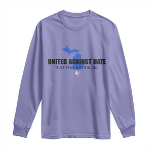 Peace for Grand Blanc Michigan Long Sleeve Shirt United Against Hate TS02 Violet Print Your Wear