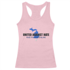 Peace for Grand Blanc Michigan Racerback Tank Top United Against Hate TS02 Light Pink Print Your Wear