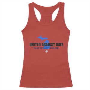 Peace for Grand Blanc Michigan Racerback Tank Top United Against Hate TS02 Red Print Your Wear
