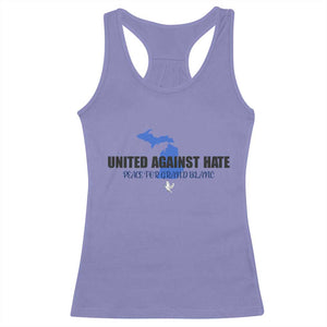 Peace for Grand Blanc Michigan Racerback Tank Top United Against Hate TS02 Violet Print Your Wear