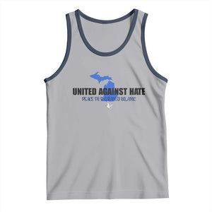 Peace for Grand Blanc Michigan Tank Top United Against Hate TS02 Athletic Heather Navy Print Your Wear