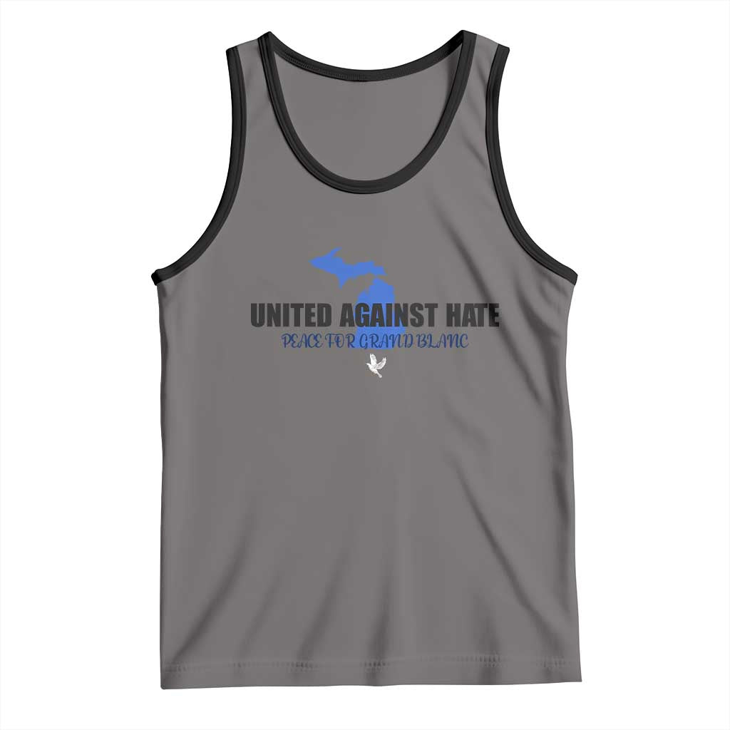 Peace for Grand Blanc Michigan Tank Top United Against Hate TS02 Deep Heather Black Print Your Wear