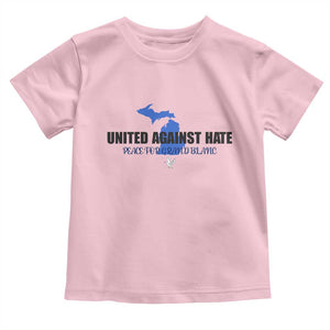 Peace for Grand Blanc Michigan Toddler T Shirt United Against Hate TS02 Light Pink Print Your Wear