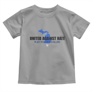Peace for Grand Blanc Michigan Toddler T Shirt United Against Hate TS02 Sport Gray Print Your Wear