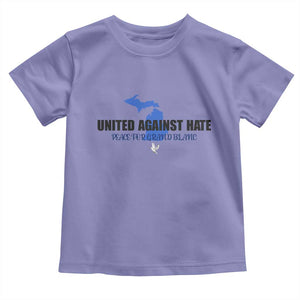 Peace for Grand Blanc Michigan Toddler T Shirt United Against Hate TS02 Violet Print Your Wear