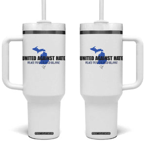 Peace for Grand Blanc Michigan Tumbler With Handle United Against Hate TS02 One Size: 40 oz White Print Your Wear
