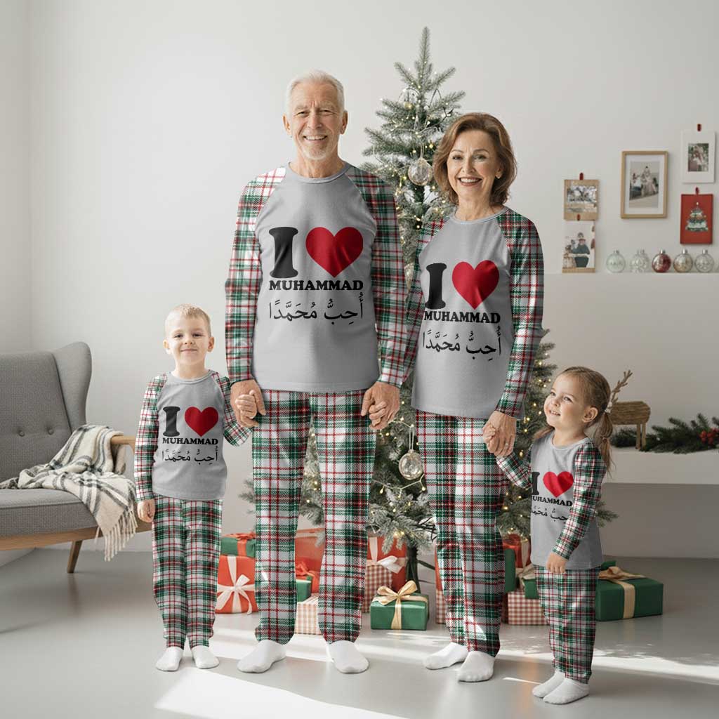 I Love Muhammad Plaid Pajama Set Musliam Identity Islamic Peace and Pride TS02 Christmas Plaid Print Your Wear