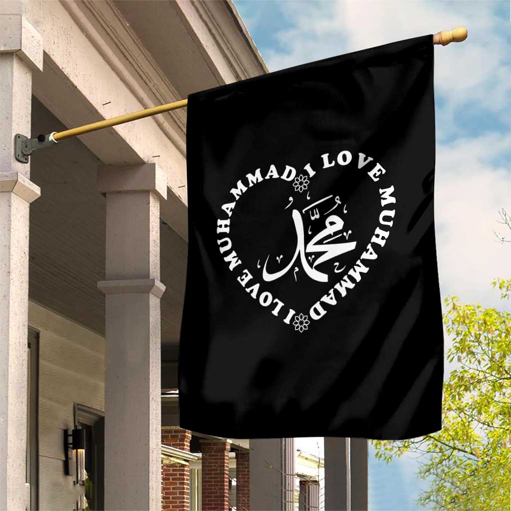 I Love Muhammad Garden Flag Musliam Identity Peace Pride Islamic Calligraphy TS02 Print Your Wear