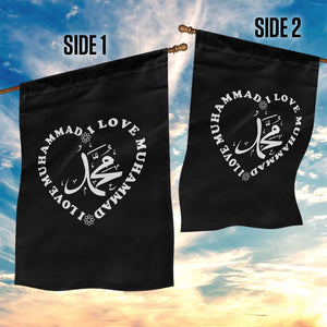 I Love Muhammad Garden Flag Musliam Identity Peace Pride Islamic Calligraphy TS02 Print Your Wear
