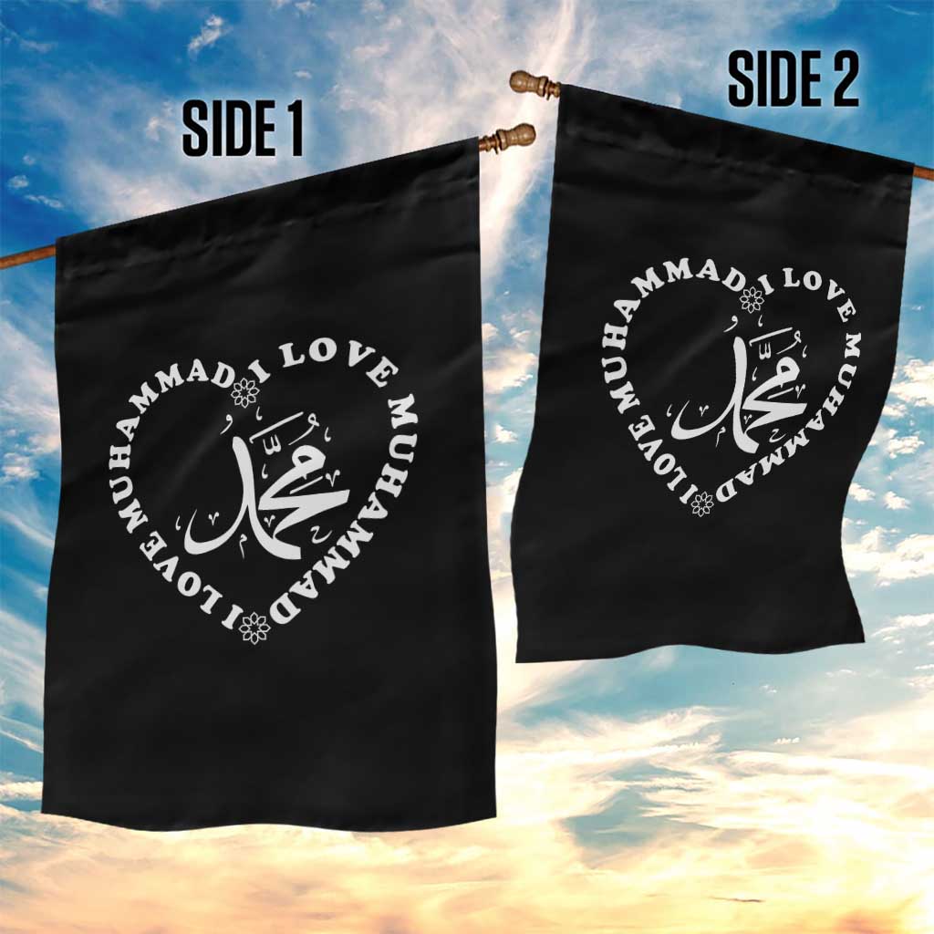 I Love Muhammad Garden Flag Musliam Identity Peace Pride Islamic Calligraphy TS02 Print Your Wear