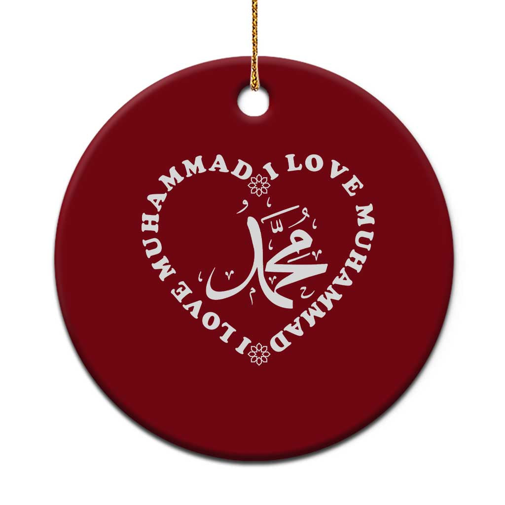 I Love Muhammad Ceramic Ornament Musliam Identity Peace Pride Islamic Calligraphy TS02 1pc Red Print Your Wear
