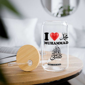 I Love Muhammad Glass Can Musliam Identity Faith Peace Pride Islamic Calligraphy TS02 Print Your Wear