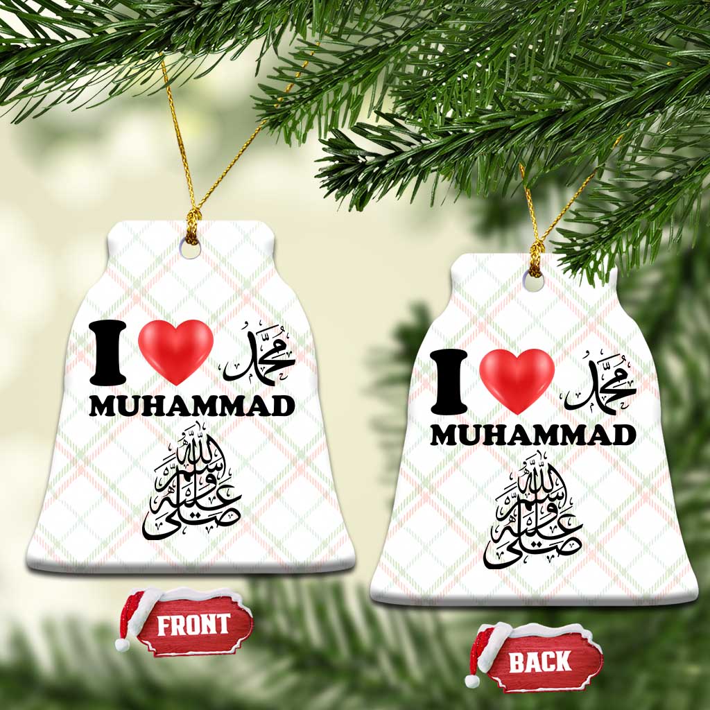 I Love Muhammad Ceramic Ornament Musliam Identity Faith Peace Pride Islamic Calligraphy TS02 Print Your Wear