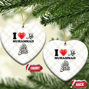 I Love Muhammad Ceramic Ornament Musliam Identity Faith Peace Pride Islamic Calligraphy TS02 Print Your Wear