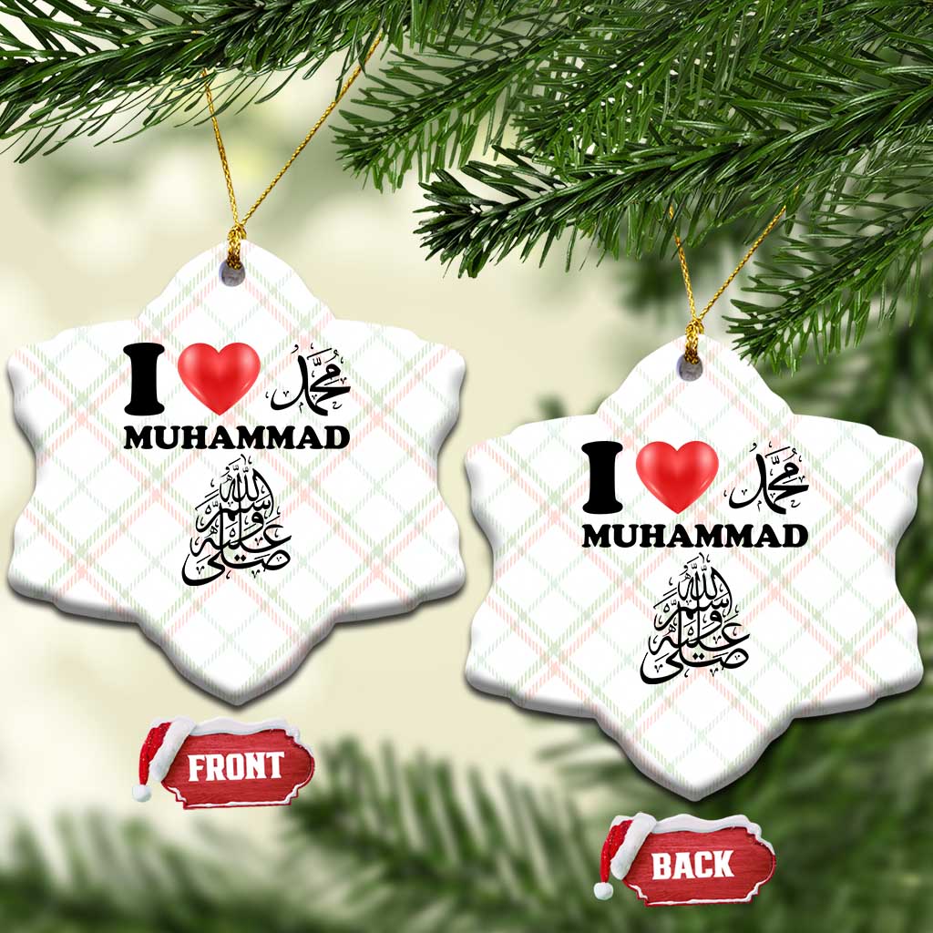 I Love Muhammad Ceramic Ornament Musliam Identity Faith Peace Pride Islamic Calligraphy TS02 Print Your Wear