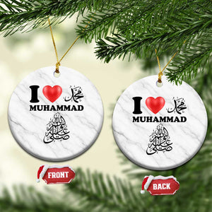 I Love Muhammad Ceramic Ornament Musliam Identity Faith Peace Pride Islamic Calligraphy TS02 1pc White Marble Print Your Wear