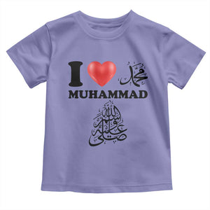 I Love Muhammad Toddler T Shirt Musliam Identity Faith Peace Pride Islamic Calligraphy TS02 Violet Print Your Wear