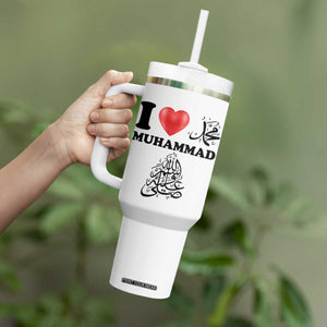 I Love Muhammad Tumbler With Handle Musliam Identity Faith Peace Pride Islamic Calligraphy TS02 Print Your Wear