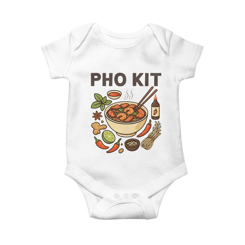 Funny Pho Kit Vietnamese Noodle Pun Baby Onesie Ramen Pho Lovers Hilarious Foodie Graphic TS02 White Print Your Wear