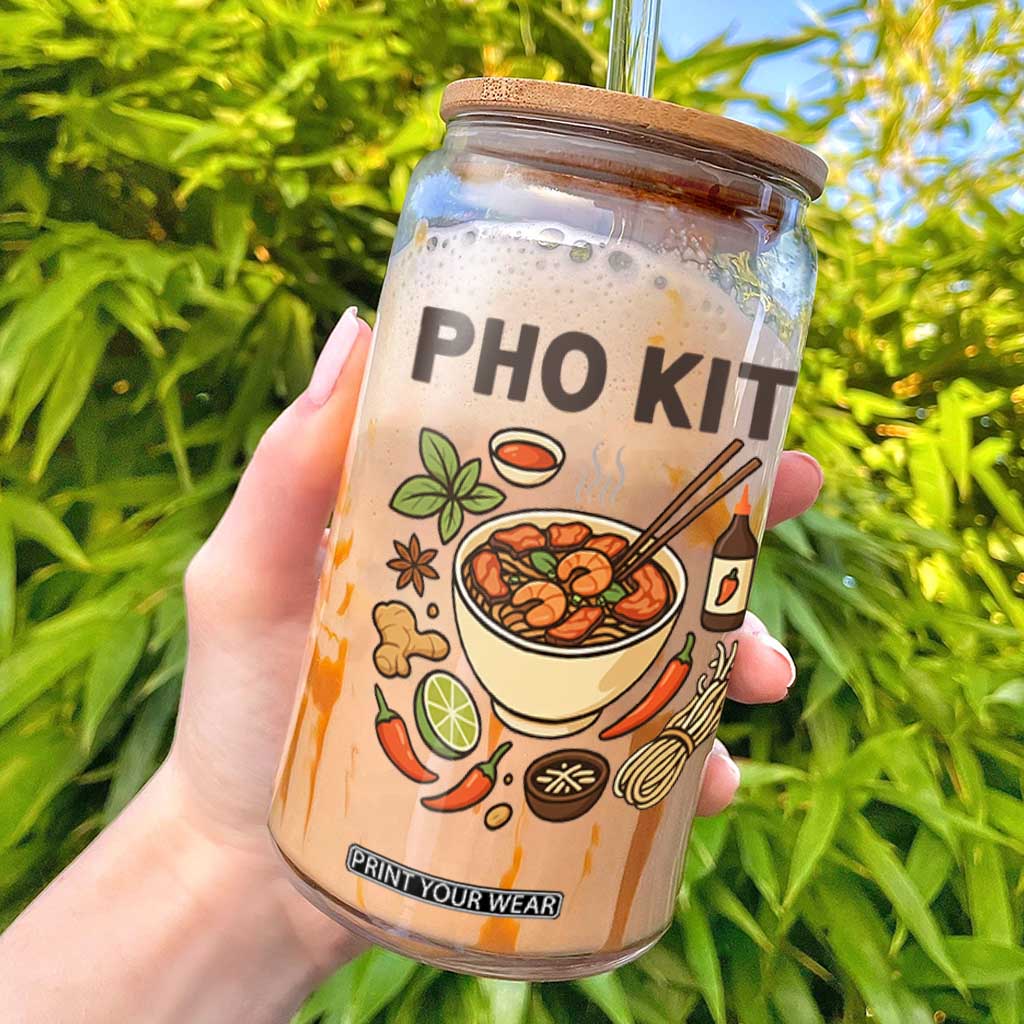 Funny Pho Kit Vietnamese Noodle Pun Glass Can Ramen Pho Lovers Hilarious Foodie Graphic TS02 White Print Your Wear