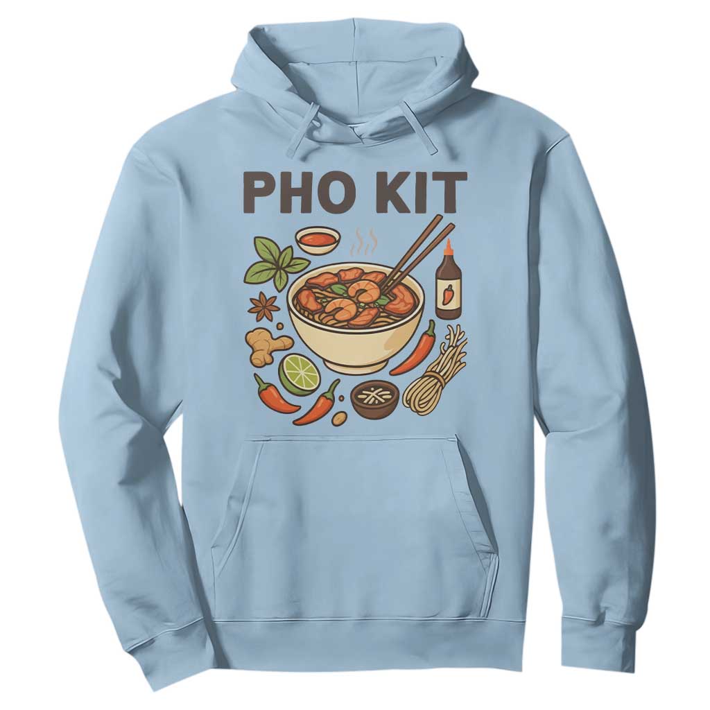 Funny Pho Kit Vietnamese Noodle Pun Hoodie Ramen Pho Lovers Hilarious Foodie Graphic TS02 Light Blue Print Your Wear
