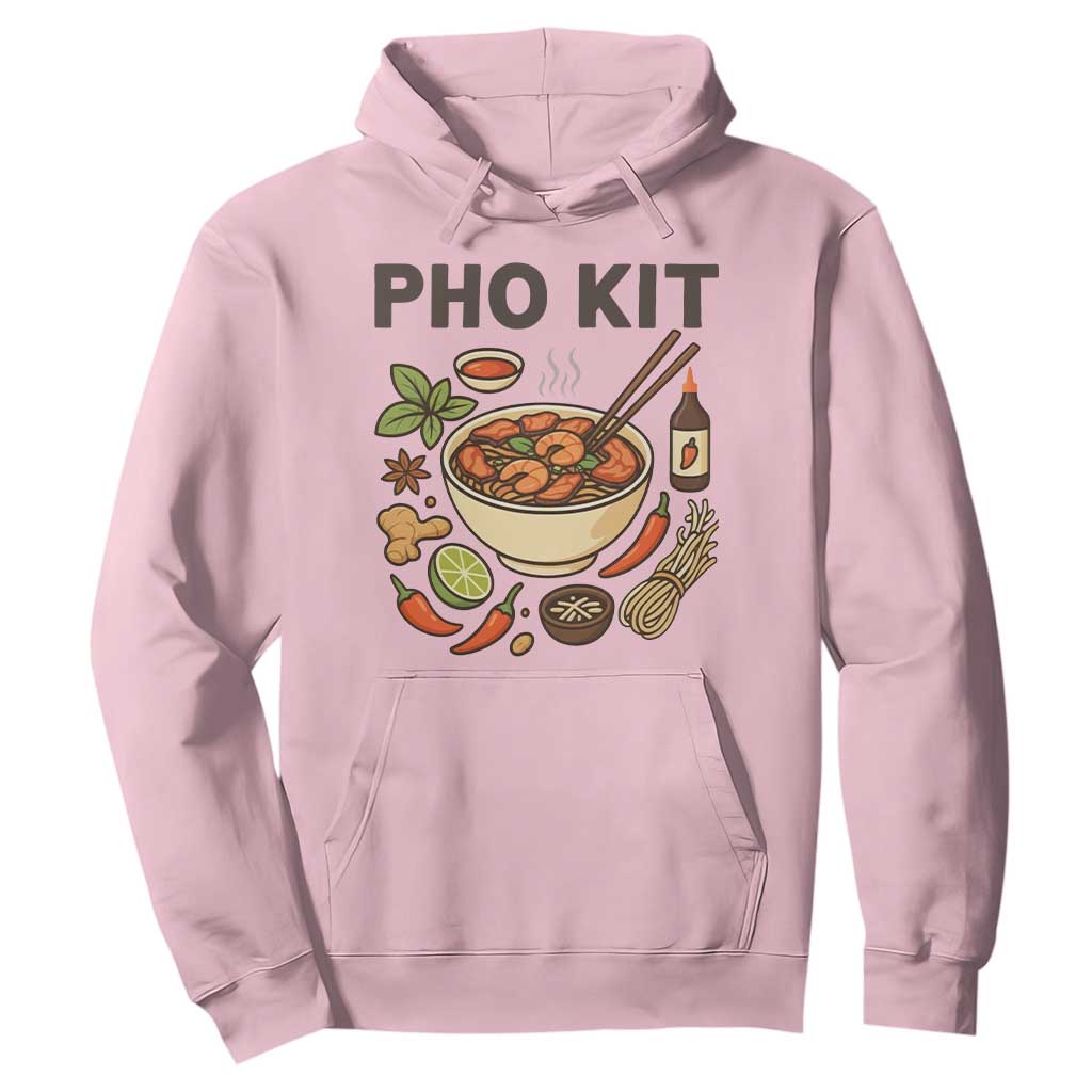 Funny Pho Kit Vietnamese Noodle Pun Hoodie Ramen Pho Lovers Hilarious Foodie Graphic TS02 Light Pink Print Your Wear