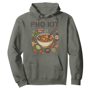 Funny Pho Kit Vietnamese Noodle Pun Hoodie Ramen Pho Lovers Hilarious Foodie Graphic TS02 Military Green Print Your Wear