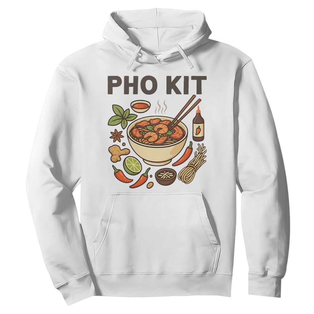 Funny Pho Kit Vietnamese Noodle Pun Hoodie Ramen Pho Lovers Hilarious Foodie Graphic TS02 White Print Your Wear