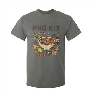 Funny Pho Kit Vietnamese Noodle Pun T Shirt For Kid Ramen Pho Lovers Hilarious Foodie Graphic TS02 Military Green Print Your Wear